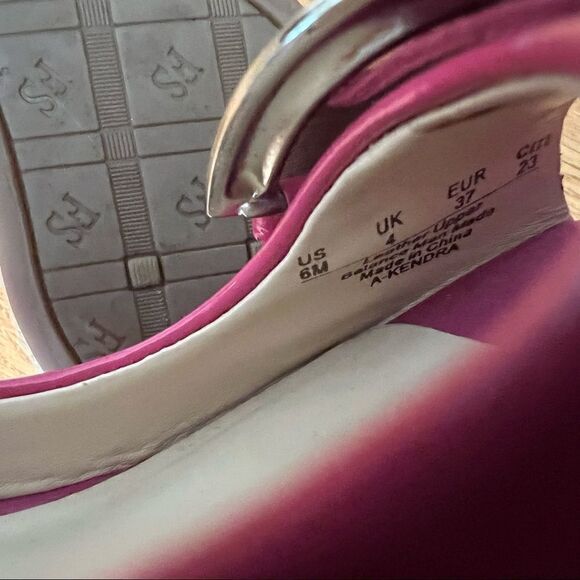 Franco Sarto Patent Leather Peep Toe Slingback Wedges size 6 - Picture 7 of 9